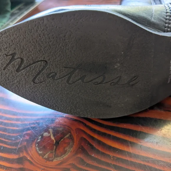 Matisse Black Leather Lace-Up Ankle Boots Pointed Toe Size 8.5 - Picture 5 of 5